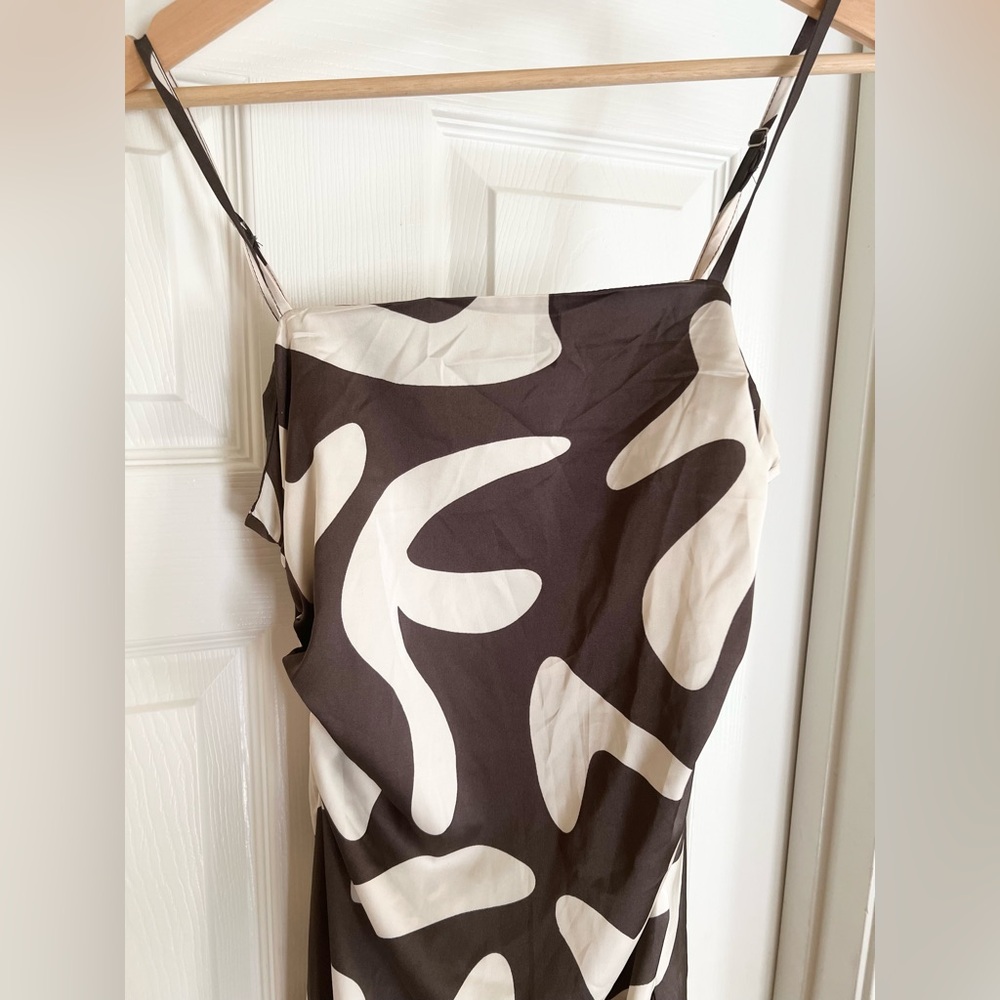 Chocolate brown and cream maxi dress - Picture 4 of 14